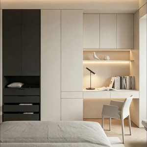 Armadio su Misura <span class=keywords><strong>Salvaspazio</strong></span> Minimalista con Scrivania Integrata per <span class=keywords><strong>Soluzioni</strong></span> Camera da Letto in Appartamenti di Piccole Dimensioni - Product Image 4