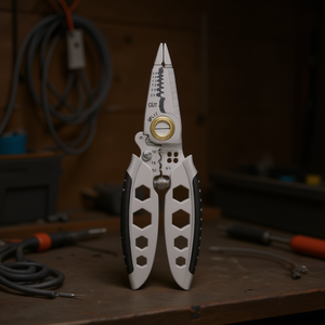 Dénudeur de fils 16 AWG à entrée frontale, qualité industrielle, poignée en plastique souple, construction métallique, finition brillante - Product Image 2