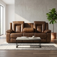 Fauteuil inclinable de luxe Frank en cuir respirant marron, zéro gravité, pour home cinéma moderne