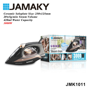 เตารีดไอน้ำ JAMAKY 3000W แผ่นความร้อนเซรามิก 250x125 มม. สำหรับใช้ในบ้าน - Product Image 1