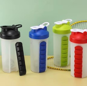 Botella Mezcladora de Proteínas de Plástico de 600 ml con Logotipo Personalizado, Botella de Agua Deportiva para Gimnasio y Fitness - Product Image 3