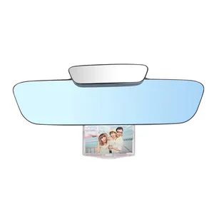 Hot Products Universal Adjustable Auto Blue Glass Anti-Glare Curved Rearview Mirror
