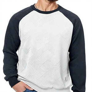 Sudadera de Forro Polar con Capucha para Hombre, Color Negro y Gris, Manga Raglán, con Bolsillo, Tejido de Punto, Corte Regular, Informal, Otoño, Color Sólido, Transpirable - Product Image 6