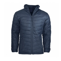 Blouson matelassé léger et respirant pour homme, bleu marine, coupe longue et fine, imperméable, coupe-vent, réfléchissant, séchage rapide, face en satin
