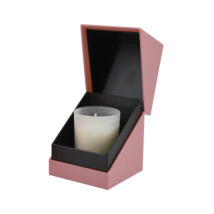 custom logo printing packaging hot stamping cheap black gift box magnetic for candles