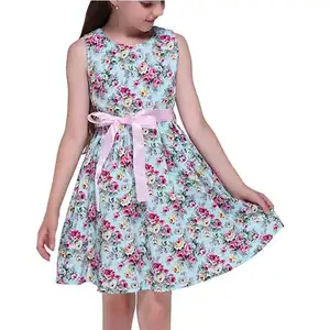 2019 haute qualité bébé filles printemps robes à volants floraux enfants boutique robe en gros vêtements pour enfants