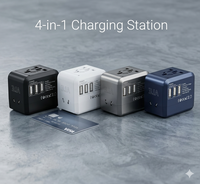 Adaptor Daya Mini 15.5W Pengisi Daya Cepat Internasional Universal dengan Port USB Tipe C untuk Perjalanan Liburan Hadiah