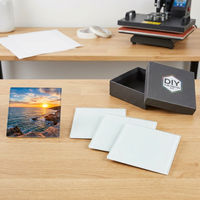 Sous-verre et set de table antidérapants en verre trempé écologique, 10 cm, carré ou rond, résistant à la chaleur, accessoire de bureau créatif