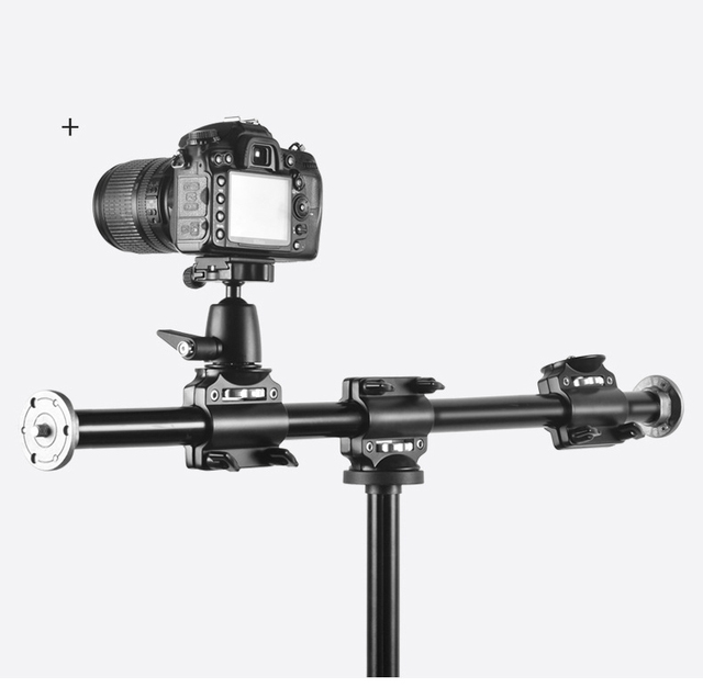 Magic Arm 3/8 Screw Four Mounts Telescopic Vertical Tripod Cross Bar Photography Studio Camera Accessory
