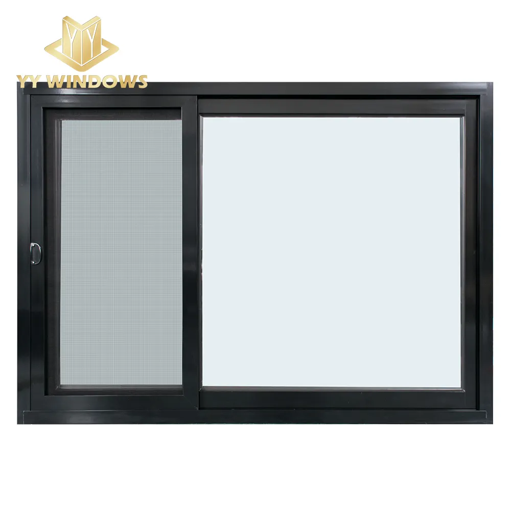 Modern Design Double Glazing Aluminum Glass Sliding Windows price of aluminium brown color kitchen sliding window
