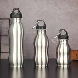 Bouteille d'eau de sport et de voyage 500ml 750ml en acier inoxydable 304, finition brillante, forme de gourde personnalisée pour le cyclisme - Product Image 1