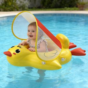 Factory Direct Kids <b>Inflatable</b> <b>Pool</b> Float 70cm Baby Swim Ring with Sun Canopy UV Protection Training Float Backyard <b>Pool</b> Toy - Product Image 6