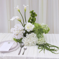 Boule de fleurs suspendue en soie, 30 cm, rose et hydrangea vert blanc, toucher réaliste, 70 cm, pour décoration de table de mariage, fleur de mariage