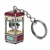Porte-clés en émail dur personnalisé, appareil de cuisine rétro, machine à pop-corn vintage haut de gamme, cadeau en alliage de zinc, breloque 3D pour les gourmets