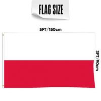 Drapeaux de Pologne en gros 3x5 pieds, polyester 100D, personnalisation de tous les pays, expédition rapide, fournisseur fiable, livraison rapide