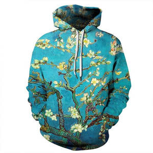 <b>Mens</b> Artistic Floral Print Hoodie Streetwear Casual Pullover <b>Sweatshirt</b> OEM ODM Wholesale - Product Image 6