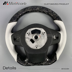 Volante Personalizado de Fibra de Carbono Forjado Negro con Empuñaduras de Cuero Blanco para Toyota GR Supra Coupé A90 A91 3.0 2.0 2018-2026 - Product Image 5