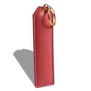 Porte-clés de voiture en métal personnalisé avec logo artisanal de luxe, en cuir rouge - Product Image 6