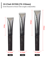 Tube d'emballage de luxe vide personnalisé D19 10ml-25ml doré pour sérum et crème contour des yeux avec applicateur en céramique à vibration