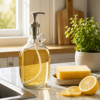 Grande bouteille distributrice en verre avec pompe 500ml 1L 1.5L 2L 3L 4L 1 Gallon avec poignée pour lessive liquide et détergent – Vente en gros