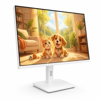 PC Todo en Uno de 24 Pulgadas con Cámara Web, Soporte Ajustable, Computadora AIO Blanca con Pantalla IPS para Trabajo