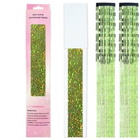 Perruque tressée BB à clipser, style C, avec fil doré laser, fil métallique coloré et brillant, accessoires de mode pour célébrités, pour fêtes et scènes