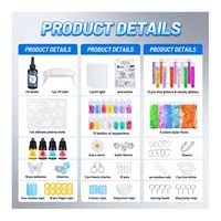 Kit DIY de porte-clés en résine faits main, résine UV dure transparente comme du cristal, lampe LED, moules en silicone, paillettes, feuilles, fleurs, pendentifs, boucles d'oreilles