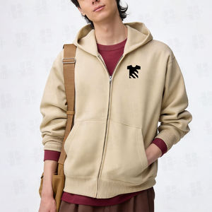 Sudadera con capucha de alta calidad al por mayor, con cremallera completa, logotipo personalizado, ropa exterior informal, peso pesado, 100% algodón, para hombre, con bolsillo. - Product Image 3