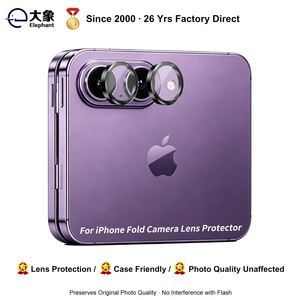 Protection d'objectif d'appareil photo personnalisée de haute qualité pour iPhone Fold, anti-rayures, protection intégrale Eagle Eye, verre trempé AR en métal diamanté - Product Image 1