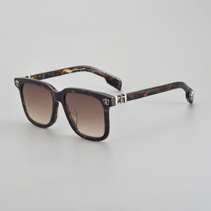 Веселые ацетатные градиентные коричневые прозрачные серые женские солнцезащитные очки с леопардовым принтом с горными тонированными линзами в оправе для горных дизайнерских солнцезащитных очков - Product Image 1