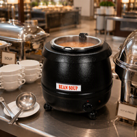 Chauffe-soupe électrique commercial 10L en acier inoxydable, facile à nettoyer, économe en énergie, faible consommation, arrêt automatique, pour restaurant, hôtel, buffet