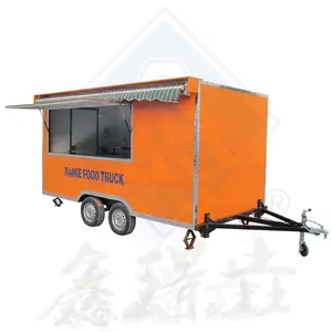 Food truck on four wheels machine that food vender use on street food cart manufacturer mobile kitchen