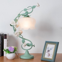 Lampadaire Vintage Romantique Style Européen-Américain pour Chambre à Coucher, Ampoule Économe en Énergie, Rose Princesse, Fleur Féminine, Style Champêtre Basse Intensité