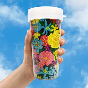 1piece/set colorful flower Large capacity outdoor exercise Water Bottle diy Diamond Painting drink Cup