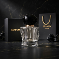 Nouvelle bouteille de parfum cylindrique transparente au design irrégulier, 50 ml, vide, rechargeable, avec vaporisateur et coffret cadeau