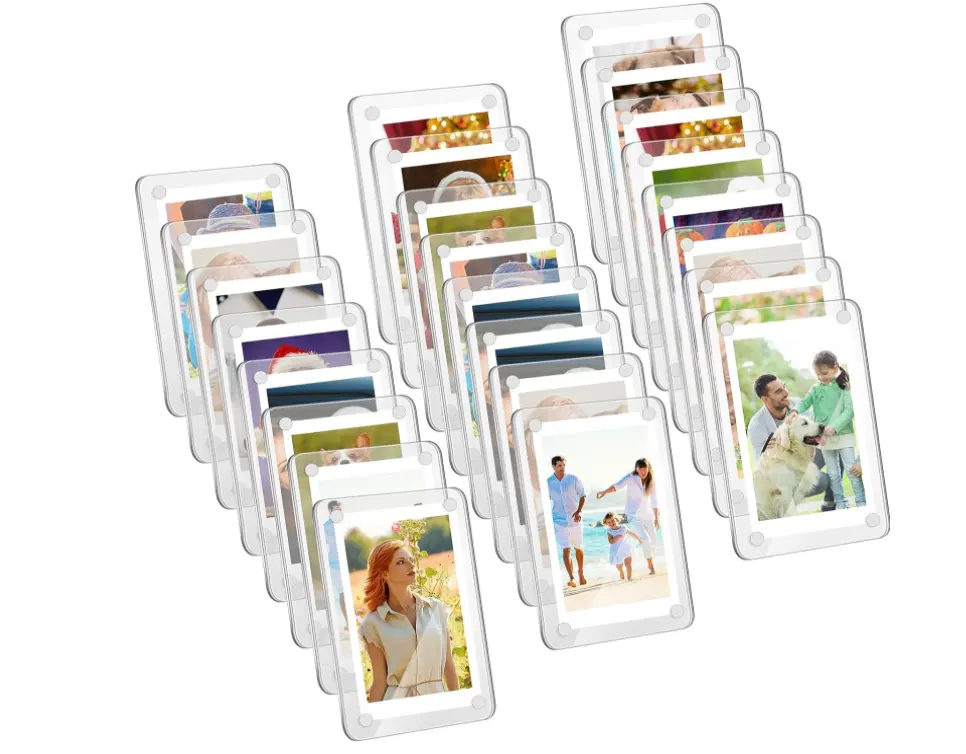 Acrylic Mini Magnetic Photo Frames for Refrigerator 2 x 3  Double Sided Fridge Magnetic Picture Frame Clear Magnetic Photo Frame