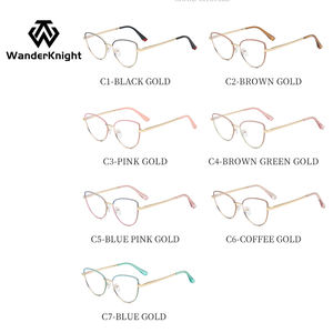 משקפי ראייה אופטיים אופנתיים לנשים משנת 2025, מסגרת מתכת בצורת עין חתול, חוסמות אור כחול, עם אפשרות להדפסת לוגו מותאם אישית - Product Image 6