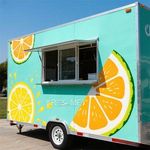 Camionnette de restauration mobile carrée standard européenne en fibre de verre, avec friteuse, pour glaces et vente de nourriture en extérieur - Product Image 1