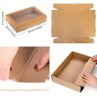 Boîte à pâtisserie en papier kraft brun biodégradable, résistante à la graisse, personnalisée, avec gaufrage et revêtement UV pour beignets et tartes