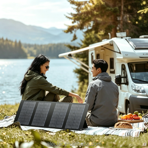 Panneau solaire pliable 40W, chargeur solaire portable pour station d'alimentation portable, compatible avec iPhone, iPad, ordinateur portable - Product Image 2