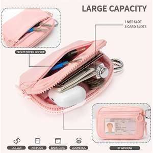 Portefeuille à poignet pour femmes, à double compartiment à carreaux, avec <span class=keywords><strong>porte</strong></span>-clés, fermeture éclair, portefeuilles portables, <span class=keywords><strong>porte</strong></span>-<span class=keywords><strong>monnaie</strong></span> détachable, mini poche pour cartes - Product Image 5