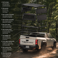 Toyota Tacoma 6ft Bed Aluminum Truck Topper Camper Shell 2016-2023 Adapté aux vitres gauche/droite entièrement vitrées