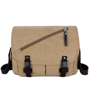 Sac messager en toile personnalisé de haute qualité pour hommes, sacoche décontractée avec plusieurs compartiments pour le collège et les voyages - Product Image 4