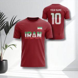 Maglia da Calcio dell'Iran Rossa Bianca Verde, Jersey per Tifosi Personalizzabile con Nome e Numero 10 - Product Image 1