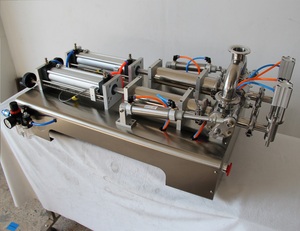 Machine de remplissage semi-automatique à 2 buses pour sachets Doypack de pâte, liquide, jus, et sachets à bec verseur pour sauces épaisses, idéale pour les aliments pour bébés - Product Image 3