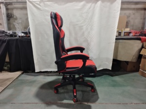 Grandes <span class=keywords><strong>et</strong></span> hautes chaises <span class=keywords><strong>de</strong></span> jeu sur ordinateur en cuir <span class=keywords><strong>noir</strong></span> <span class=keywords><strong>et</strong></span> <span class=keywords><strong>rouge</strong></span> - Product Image 4
