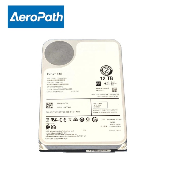 ST12000NM009G Exos X16 12TB 7200RPM SAS-12Gbps 256MB Buffer 512e 3.5inch Enterprise Hard Disk Drive HDD
