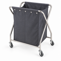 Chariot pour articles sales de l'hôpital, avec roulettes pivotantes et grand sac pour la manutention et le transfert du linge usagé