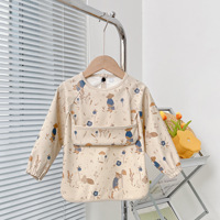 Bavoirs à manches longues pour bébé, Protection imperméable pour enfants, lavable, facile à nettoyer, blouse pour enfant