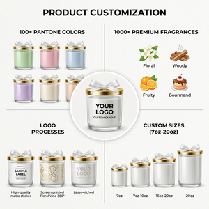 <span class=keywords><strong>Bougie</strong></span> parfumée en cire de soja avec logo personnalisé gratuit, dans un verre de luxe, cadeau d'aromathérapie pour la Saint-Valentin, décoration de Noël - Product Image 2